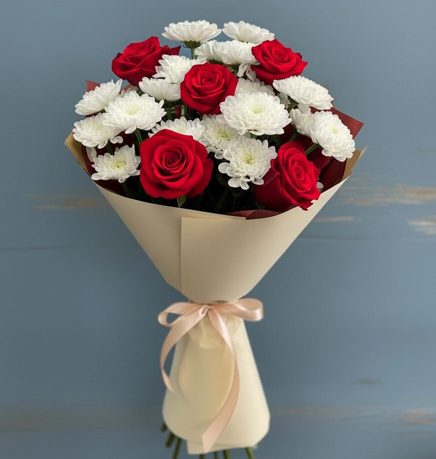 Букет цветов из: Розы и Хризантемы в Уркарахе