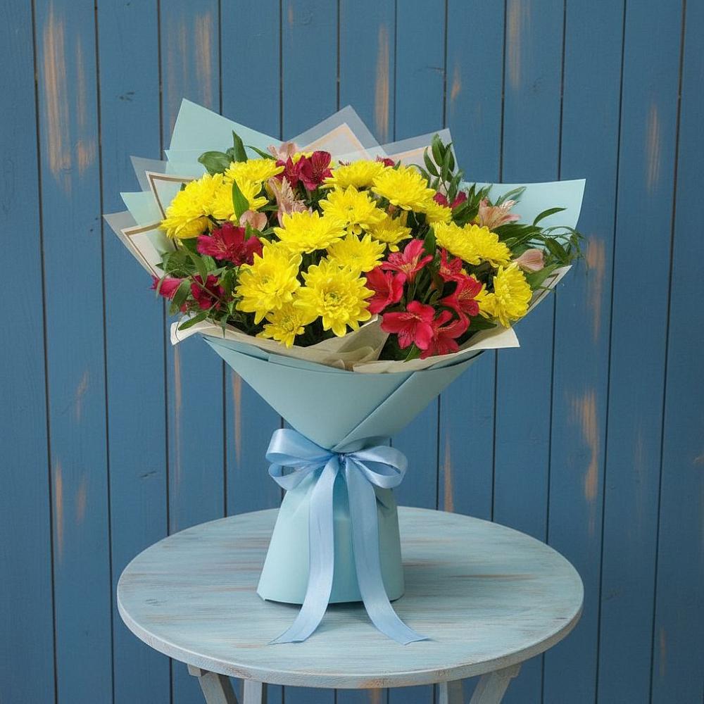 Букет цветов из: Альстромерии и Хризантемы в Уркарахе