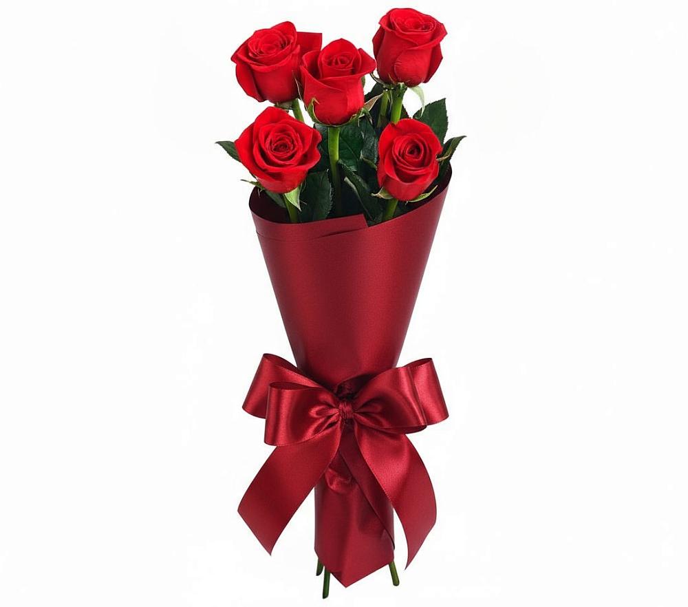 Букет 5 Красных роз Эдлесс Лав в Уркарахе