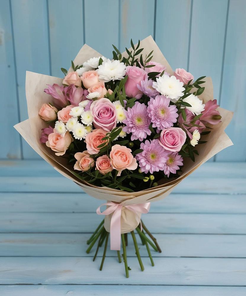 Букет цветов из: Хризантемы, Розы и Альстромерии в Уркарахе