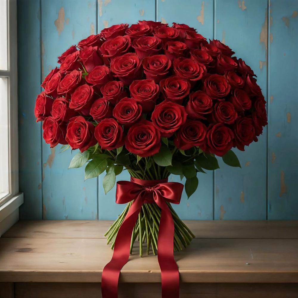 Букет Красные розы Блэк Меджик в Уркарахе