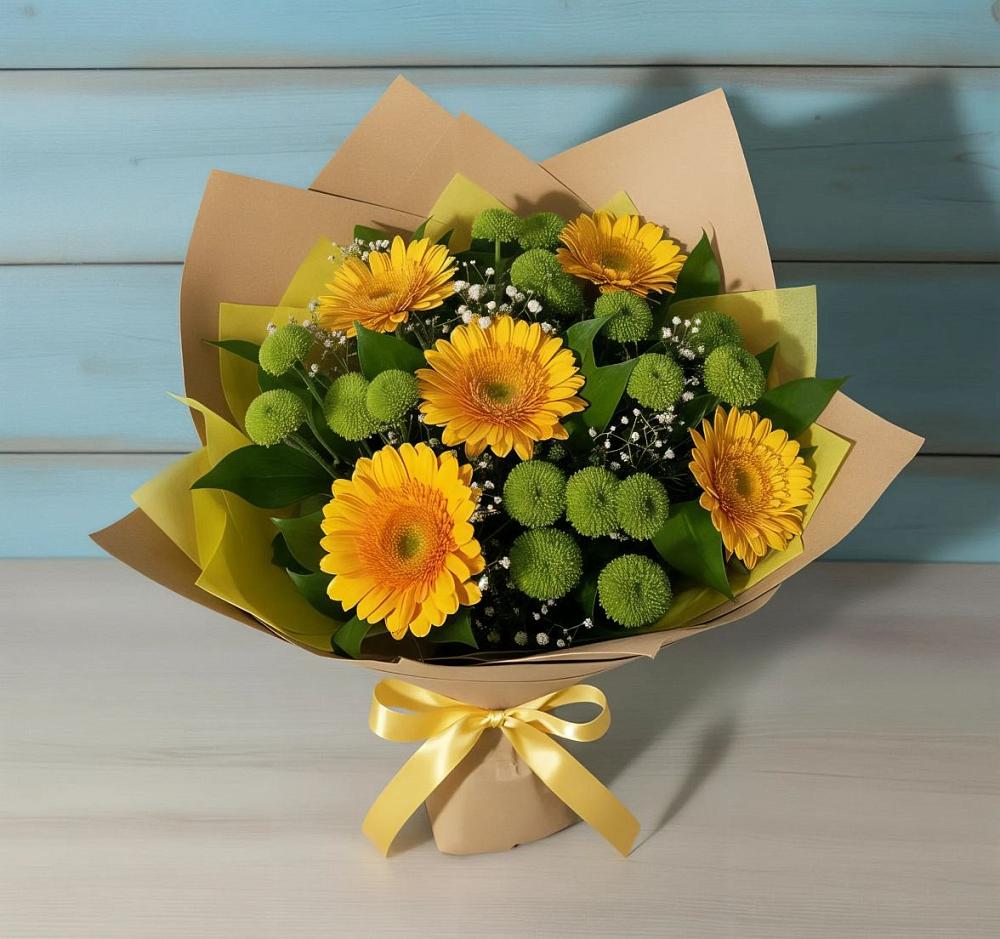 Букет цветов из: Герберы и Хризантемы в Уркарахе