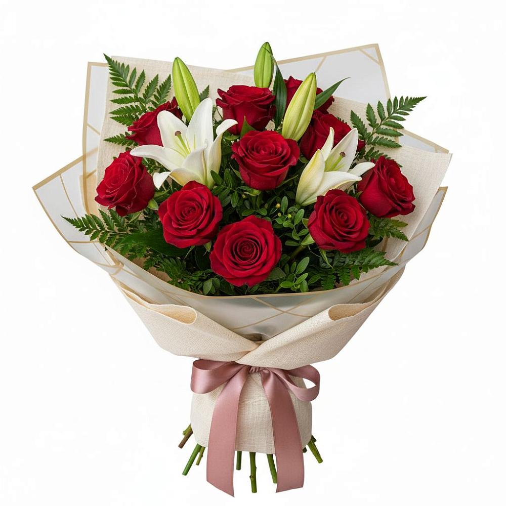 Букет цветов из: Лилии и Розы в Уркарахе