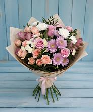 Букет цветов из:  Хризантемы, Розы и Альстромерии в Уркарахе