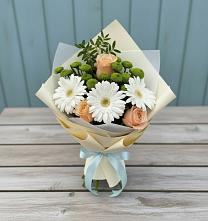 Букет цветов из:  Герберы, Розы и Хризантемы в Уркарахе