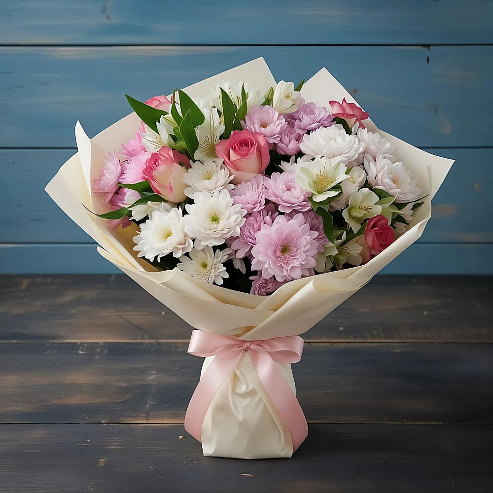 Букет цветов из: Хризантемы, Альстромерии и Розы в Уркарахе